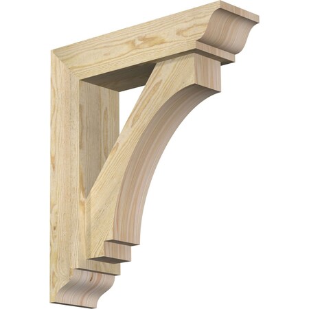 Ekena Millwork Imperial Traditional Rough Sawn Bracket w/ Offset Brace, Douglas Fir, 6"W x 22"D x 26"H BKT0604X22X26IMP01RDF